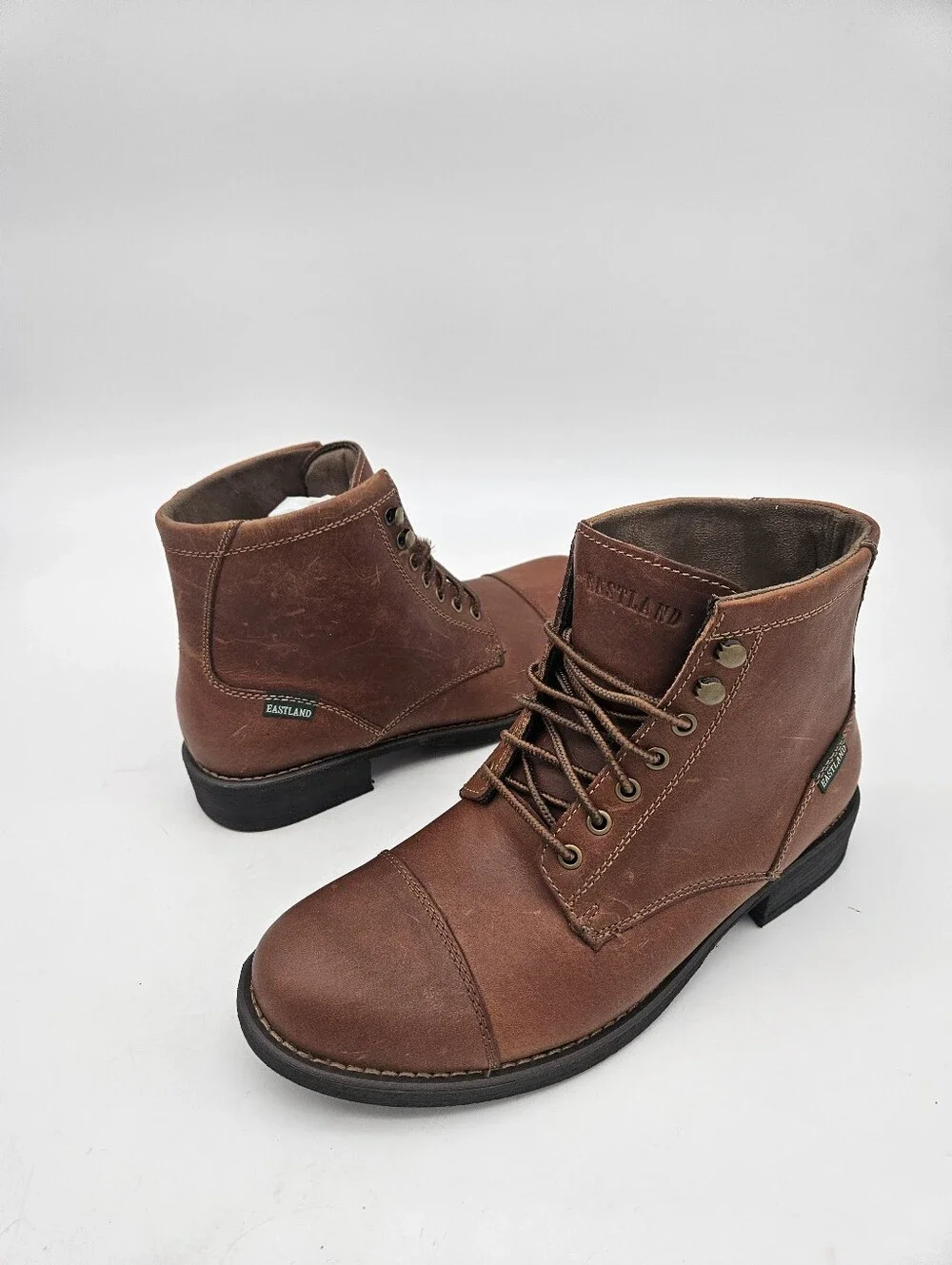 Eastland High Fidelity Boots Mens Brown Leather Ankle Combat Lace Up Size 10D